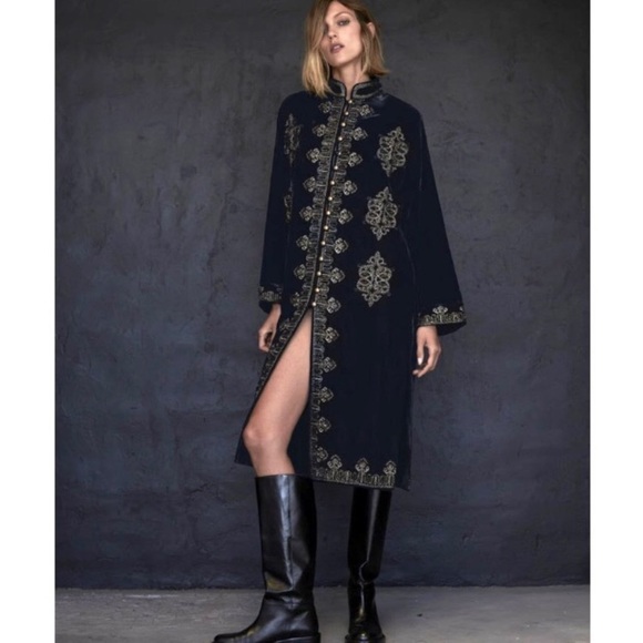 NWT Zara embroidered velvet kimono - Picture 5 of 14